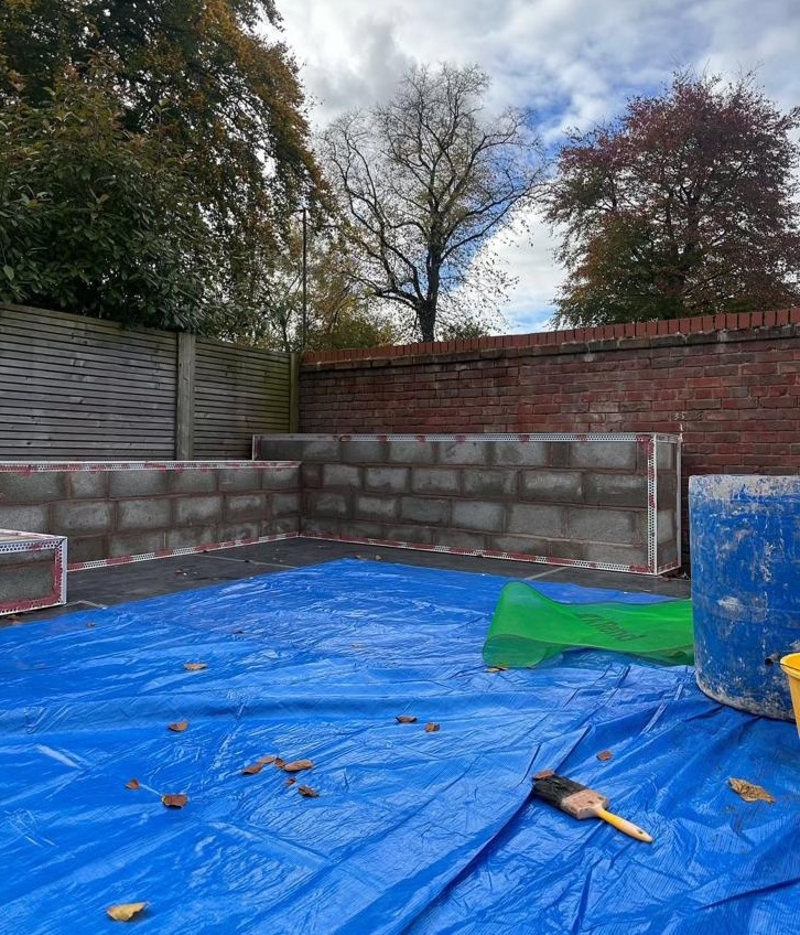 Render preparation - garden wall prep stage
