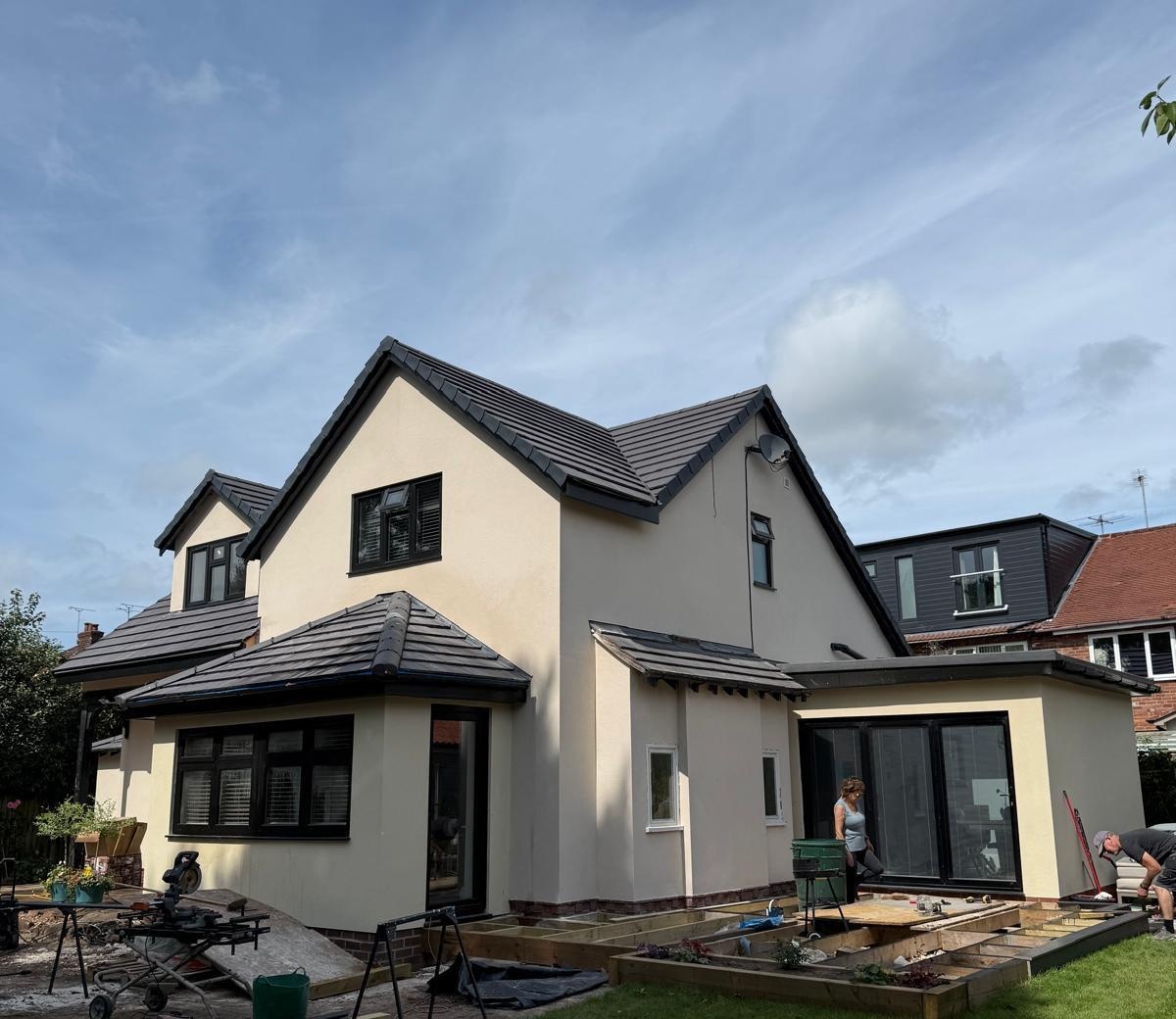 Full elevation rendering - finished house extension render