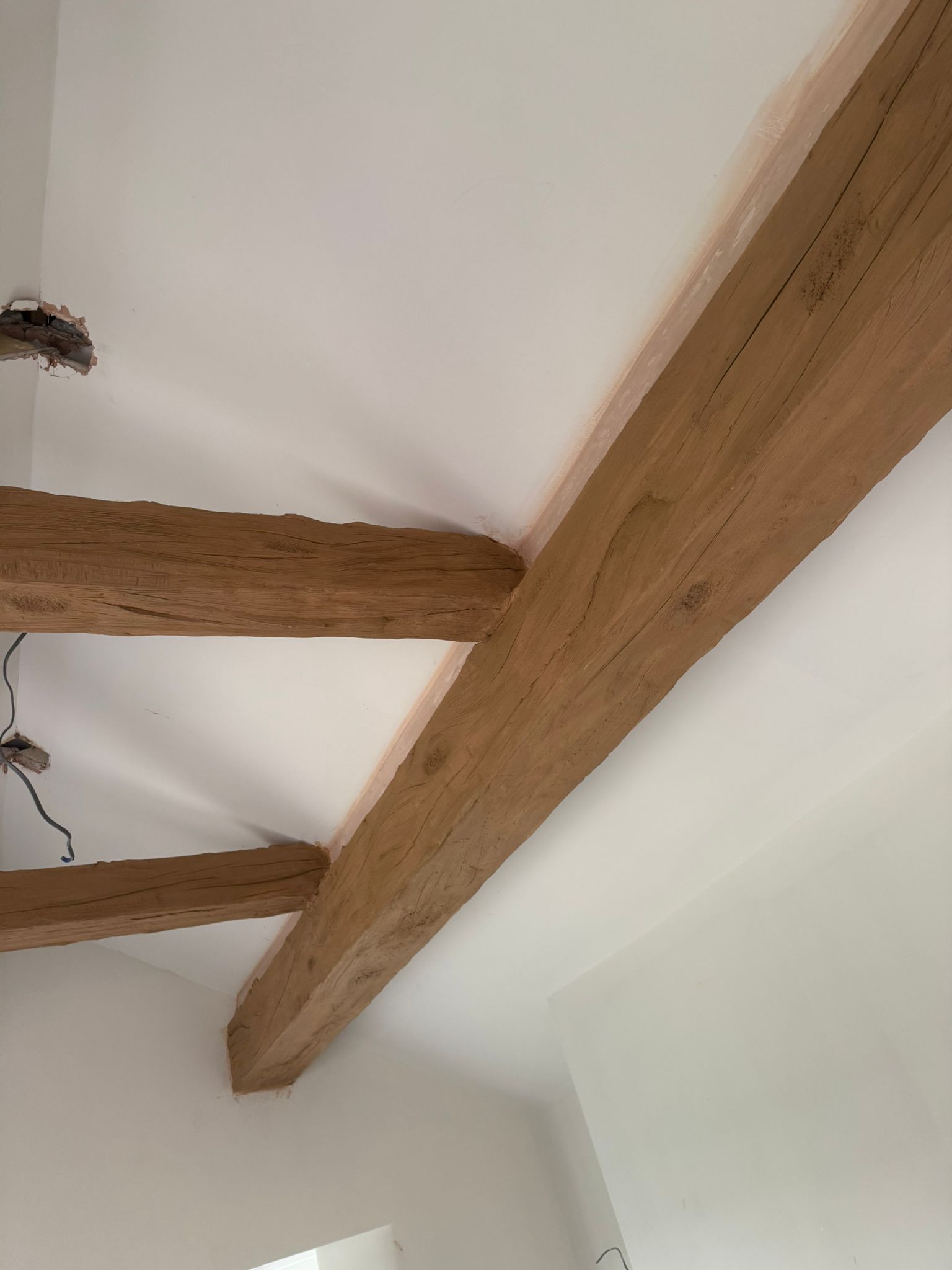 Oak styled plastered beams service